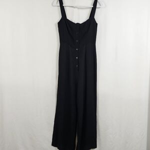 Reformation Wide Leg Jumpsuit in Black - Size 8